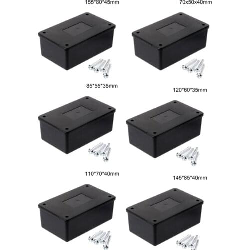 Plastic Instrument Case Small Black Shell Plastic Electronic Project Box Waterproof Dustproof Electrical Junction Box