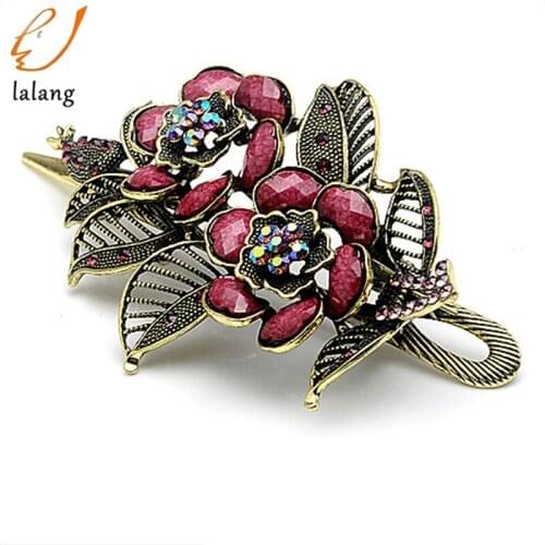 Popular Woman Hairpins Vintage sharp-necked Rose Flower Hair Hairpins Clip Beauty Fashion Tools Jewelry For Women