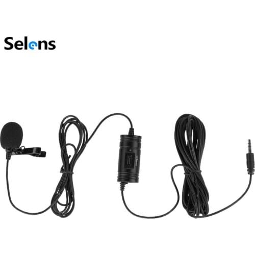 Selens Lavalier Microphone Omnidirectional Condenser Recording Mic for Nikon Sony DSLR Camcorder Audio Recorder Youtube Video