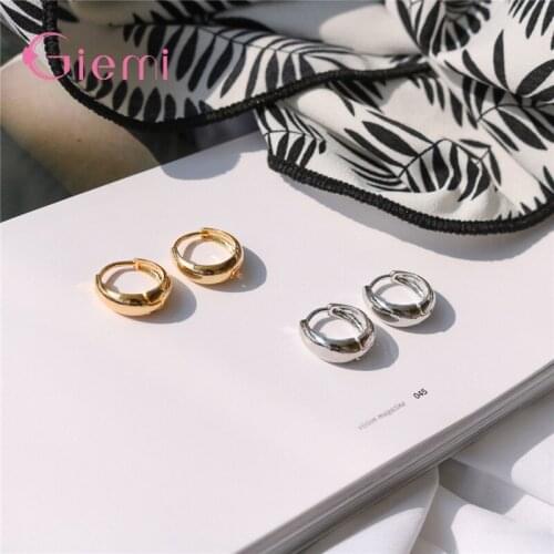 Earrings Women Round Hoop Loop Earrings Decoration 925 Sterling Silver Simple Stylish Pierced Body Jewelry Pendientes