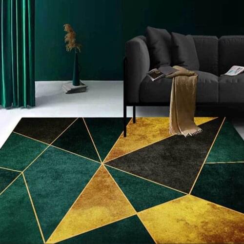 Modern Geometric Black And Yellow Carpet Nordic Style Living Room Bedroom Bedside Non-Slip Floor Mats Kitchen Bathroom Area Carp