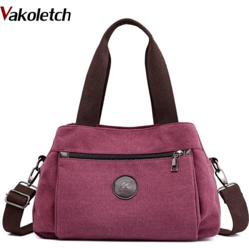 Ladies Totes Bolsas Woman Crossbody Pack Vintage Solid Womens Canvas Handbags Female Hobos Single Shoulder Bags KL549