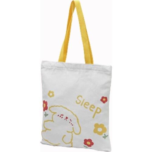 Women Handbag Fashion Cartoon Printing Canvas Graffiti Lightweight Casual Large Capacity Shopping Tote Bag for Teenager Girl