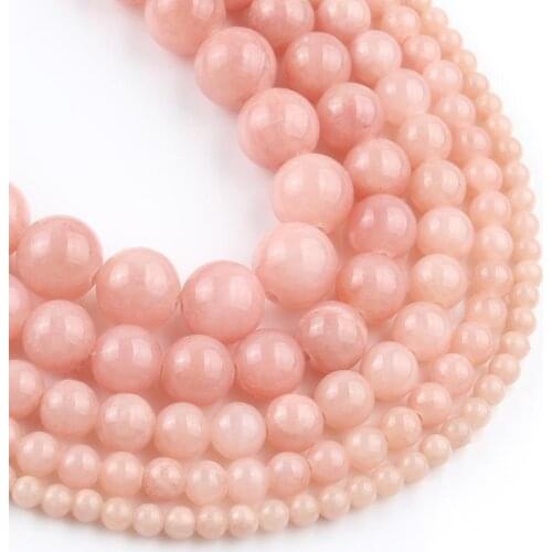Sunstone Color Jades Stone Beads Round Loose Spacer Beads For Jewelry Making 4/6/8/10/12mm Diy Needlework Bracelet Accessories