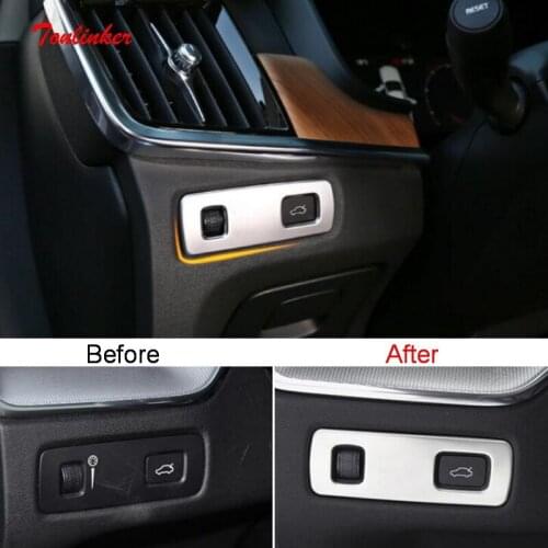 Tonlinker Interior Car Headlight adjustment Cover Case sticker for VOLVO XC60 T5 Car styling 1 PCS Stainless steel Cover sticker