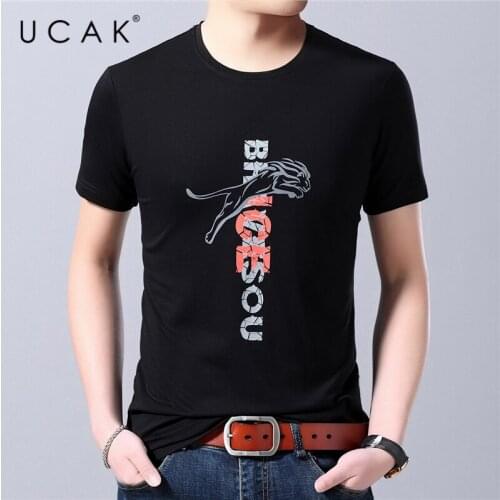 UCAK Brand Streetwear Short Sleeve Solid Color T-Shirts Men Clothing Summer New Classic O-Neck Casual Soft T Shirt Homme U5419