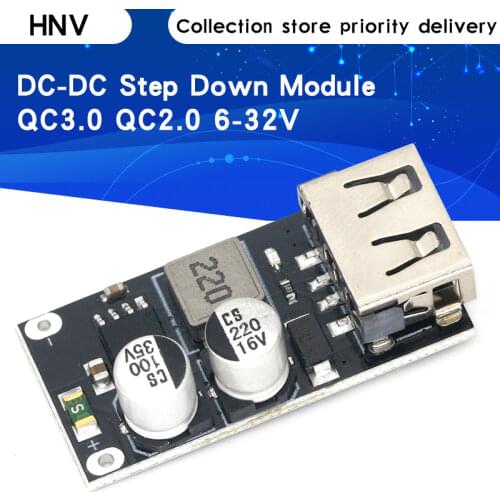QC3.0 QC2.0 USB DC-DC Buck Converter Charging Step Down Module 6-32V 9V 12V 24V to Fast Quick Charger Circuit Board 3V 5V 12V