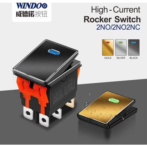 WINDOO CX2822-2 series 16A high quality waterproof rocker switch 4Pins Electrical equipment With LED Switch