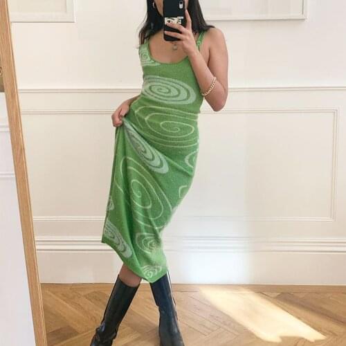 Y2K Fashion Color Block Slip Midi Bodycon Back Hole Dress Slim Fit Sleeveless Spaghetti Strap Deep O Neck for Dating Shopping