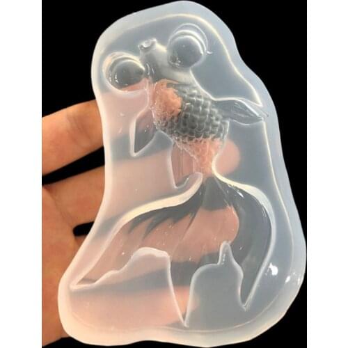 Mirror Crystal Epoxy Mould DIY Handmade Material Goldfish Silicone Mold Jewelry Pendant Liquid Molds Making