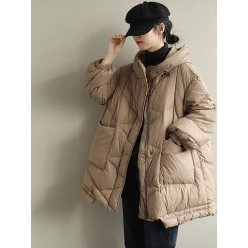 SEDUTMO Winter Oversize Duck Down Jackets Women Thick Warm Coat Autumn Long Pocket Casual Hooded Puffer Jacket ED1480