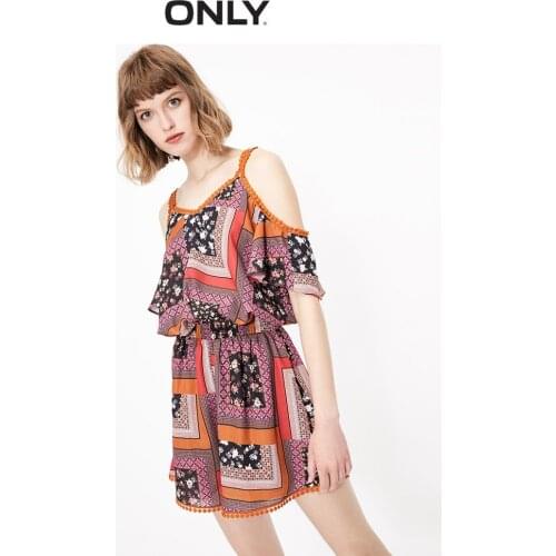 ONLY Womens Crocheted Cinched Waist Shoulder Straps Short Chiffon Jumpsuit | 119378502