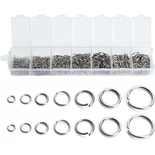 1Box 3-10mm Mixed Stainless Steel Open Jump Rings Split Rings Connectors for Jewelry Making DIY Necklace Crafts Accessories