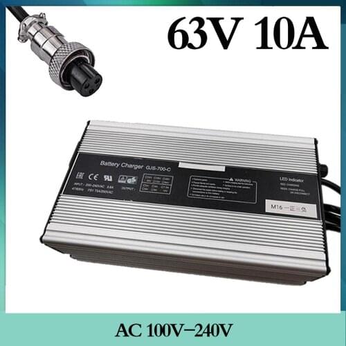 1PC best price 672W 63V 10A charger for 15S lithium 61.5V Li-Ion battery charger bike bicycle electric bike battery high quality