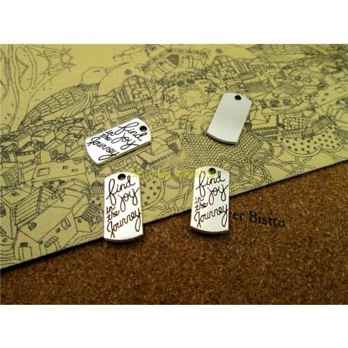 10pcs-- Find Joy in the Journey" Charms Antique Tibetan Ox Inspirational Charm pendants ,DIY Supplies 20x10mm