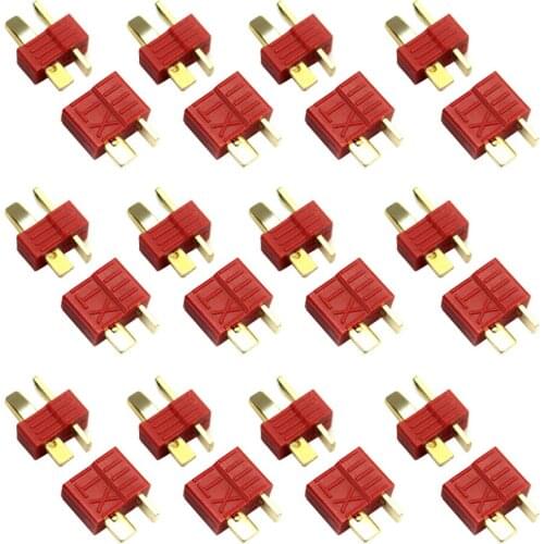 100pcs/lot T Plug Connector Anti-skidding Deans Female&Male For RC Lipo Battery ESC Motor Airplane Helicopter Car Boat Truck DIY