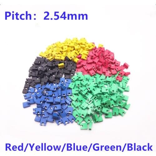 1000Pcs/Lot Multicolor Black/Red/Yellow/Green/Blue 2.54mm Jumper Cap Header Pin Shunt Short Circuit Connector Open Top
