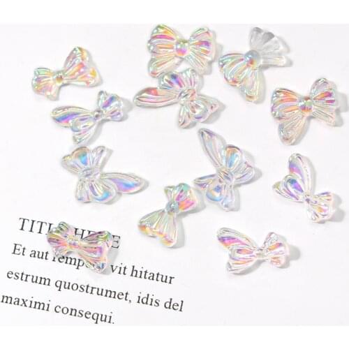 20Pcs Random Aurora Butterfly Nail Art Decorations AB Colorful 3D Flying Butterflies Nail Equipment DIY UV Manicure Accessories