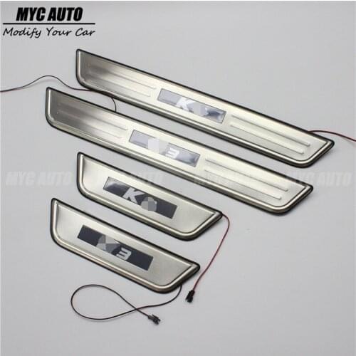 2013 2014 2015 2016 For Kia K3 Out Side Door Sill Plate Stainless Steel Protecter Trim Accessories Welcome Scuff Peadls