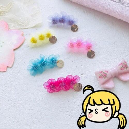 2020 New Pet Grooming Handmade Pet Headwear Dog Head Flower Teddy Yorkshire Maltese Ultra Light Snow Yarn Flower Hair 20pcs/lot