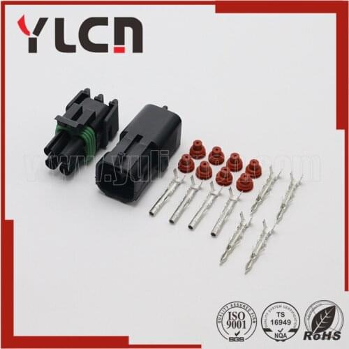 3 Sets Kits Male Female Waterproof Adapter Connector Plugs For Car 2.5 Series Delphi Four Pins Way Connectors