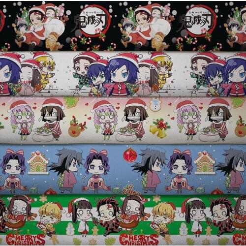 50cm*140cm Printed Polyester Cotton Fabric Patchwork for Sewing Dress clothing cloth Making kimetsu no yaiba fabric k5467