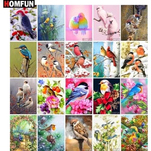 HOMFUN Diamond Painting Full Square/Round Drill 5D DIY "Animal bird flower" Daimond Embroidery Rhinestone Cross Stitch Decor