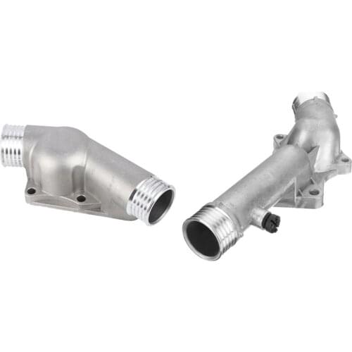 2 Pcs Aluminum Thermostat Housing Cover for Bmw, Silver & Silver-Grey