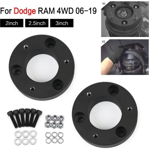 2Pcs 2inch 2.5inch 3inch Car Front Leveling Lift Kit Fit for Dodge RAM 1500 2006-2019 4WD Auto Car 6061 Billet Aluminum