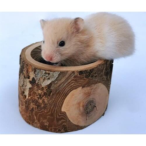 Small Animal Hamster Food Bowl Natural Wooden Pet Squirrel Guinea Pig Mice Feeding Food Water Bowls Hamsters Feeders Supplies