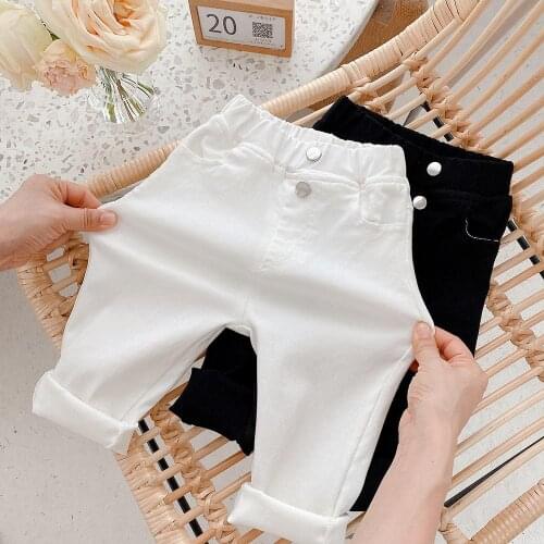 2 Colors Denim Baby Boys Girls Jeans Long Pants Children Clothing Kids Denim Pant Toddlers Trousers Pencil Pant for 1-8age