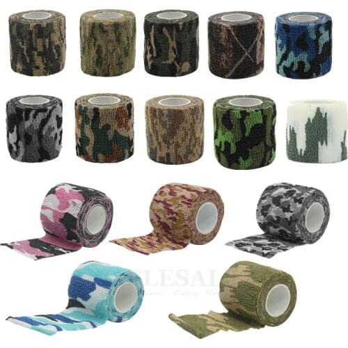 1-Roll 2.5-5-15cm Elastic Self-Adhesive Camouflage Bandages For Home Sports Sprain Treatment Emergency Kits Outdoor Gear Cover