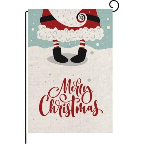 69HC Merry Christmas Garden Flag Xmas Flags Double-Sided Print Rustic Winter Happy New Year Outdoor Flag