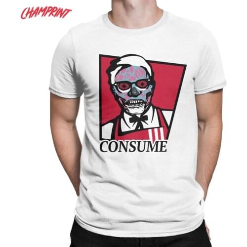 Men T-Shirts KFC They Live Novelty 100% Cotton Tees Short Sleeve T Shirts Round Neck Clothing Party