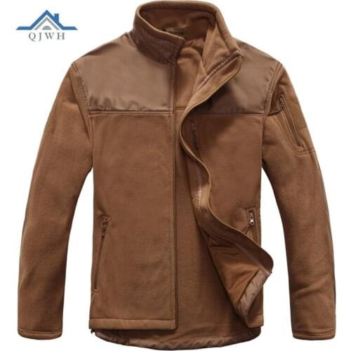 Hot 2017 Outdoor Autumn Winter Thicken Tactical Sharkskin Splicing Polar Fleece Warm Air Military Hiking Camping Charge coat