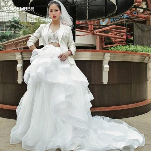 J66480 jancember sexy skirt of tulle for girl with journey shooting lace white elegant dress wedding beyaz elbise düğün çekim