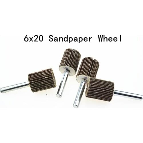 Jrealmer 10pcs/lot Sanding Sandpaper Flap Wheel 6x20mm for Dremel Rotary Tool Best Quality