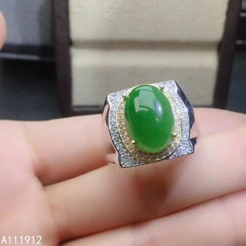 KJJEAXCMY fine jewelry natural Jasper 925 sterling silver new women men ring support test trendy