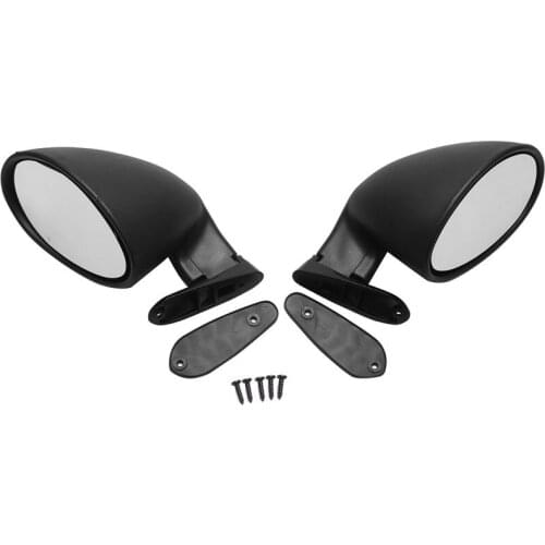AU04 -Classic Retro Door Wing Side Mirror Car Matte Rearview Mirror California Style Car Accessories Black L+R