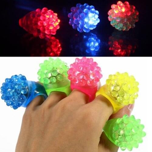 Cool Led Light Up Flashing Bubble Ring Rave Party Blinking Soft Jelly Glow Toys Gifts For Kids LX8317