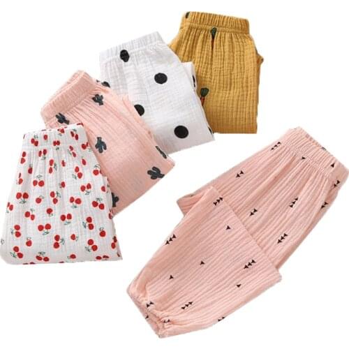 High Quality Breathable Comfort Linen Cotton Summer Fashion Children Pants Candy Color Girls Pants