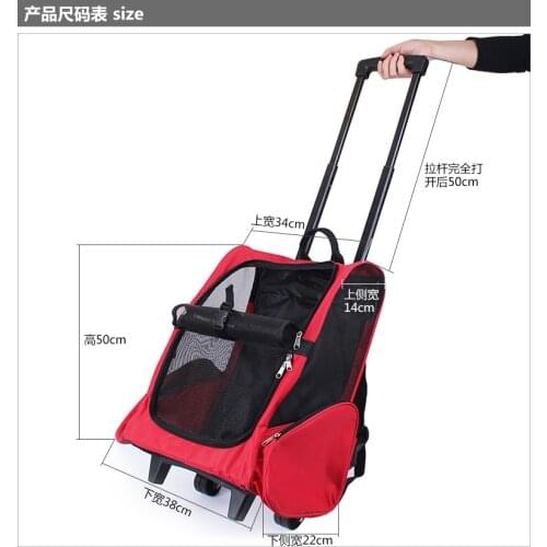 Multipurpose Pet Trolley bag Dog Rolling Backpack Pet Trolley Case for Small dog & cat