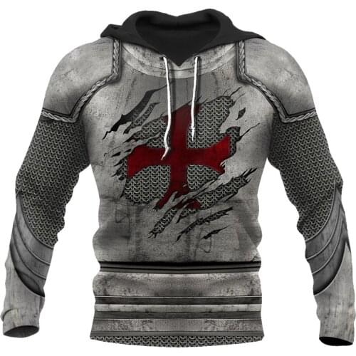 3D Printed Chainmail Knight Armor Men Hoodie Knights Templar Harajuku Fashion Jacket pullover Unisex Cosplay hoodies QS-004