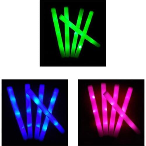 2020 New Drop Shop. 50 Pcs LED Party Light Stick with Battery Light Up Foam Stick for Party Supplies