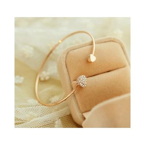 New fashionOpen double heart bracelet For Women girl Accessories jewelry wholesale