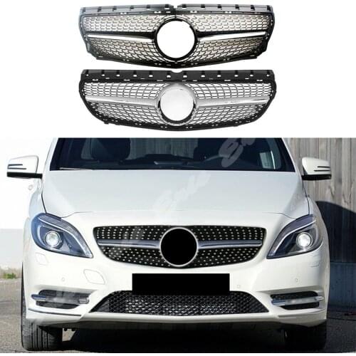 Front Racing Bumper Grille Upper Billet Grill Cover Fit For Mercedes Benz W246 B-Class 2012-2014 Diamond