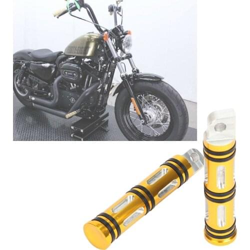 Gold Motorcycle Edge Cut Foot Rest Highway Foot Pegs Driver Passenger Footrest Male Mount For Harley Davidson Sportster Touring