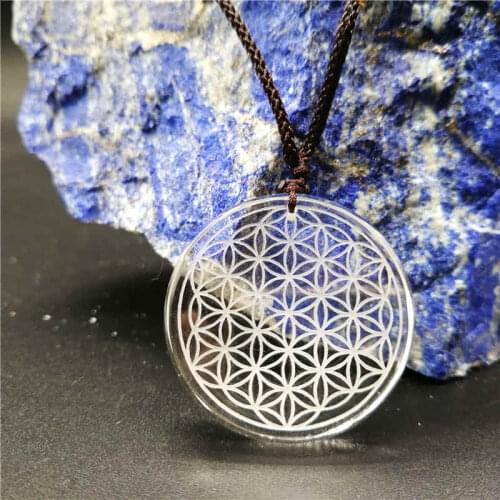 High Quality Natural Stone Quartz Crystal Pendant Flower Of Life Pendulum Pendants Chakra Suspension Healing