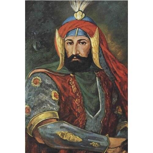 100% hand painted oil painting -- 17th the Sultan of the Ottoman Turkey Empire Murad IV portrait painting on canvas