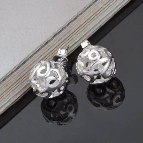 Silver-plated jewelry pendientes mujer earrings Crystal brincos plata earing stud orecchini oorbellen women jewelry round